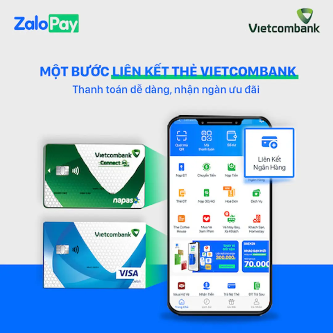 Ra mắt dịch vụ nạp, rút ví điện tử ZaloPay sử dụng thẻ ghi nợ Vietcombank