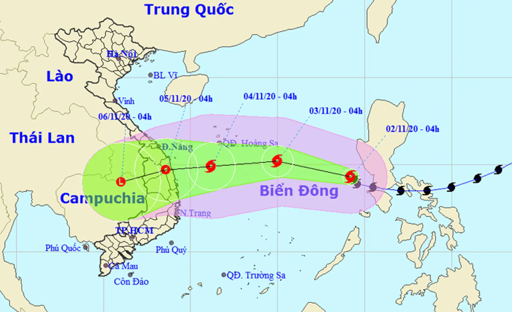 Bão Goni vào Biển Đông, sức gió mạnh nhất giật cấp 12