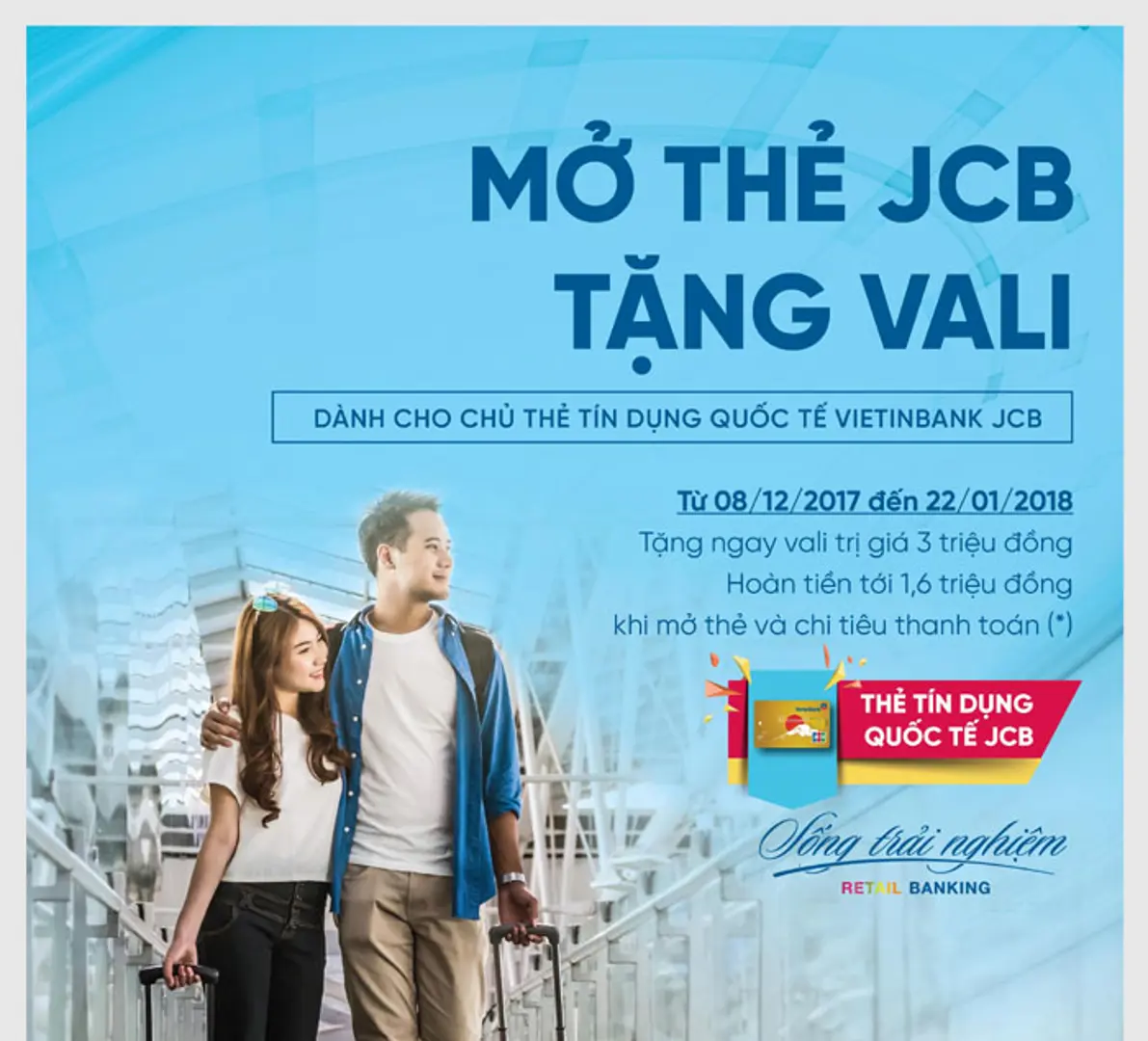 VietinBank ưu đãi “Mở thẻ JCB - Tặng vali”