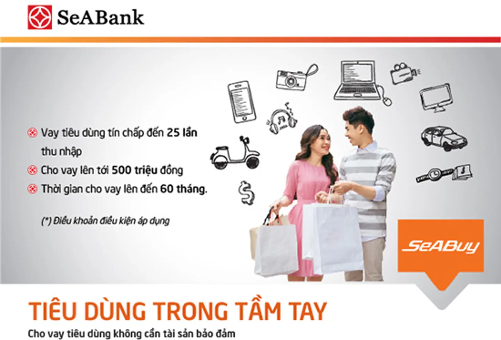 SeABank cho vay tiêu dùng tín chấp lên tới 500 triệu đồng