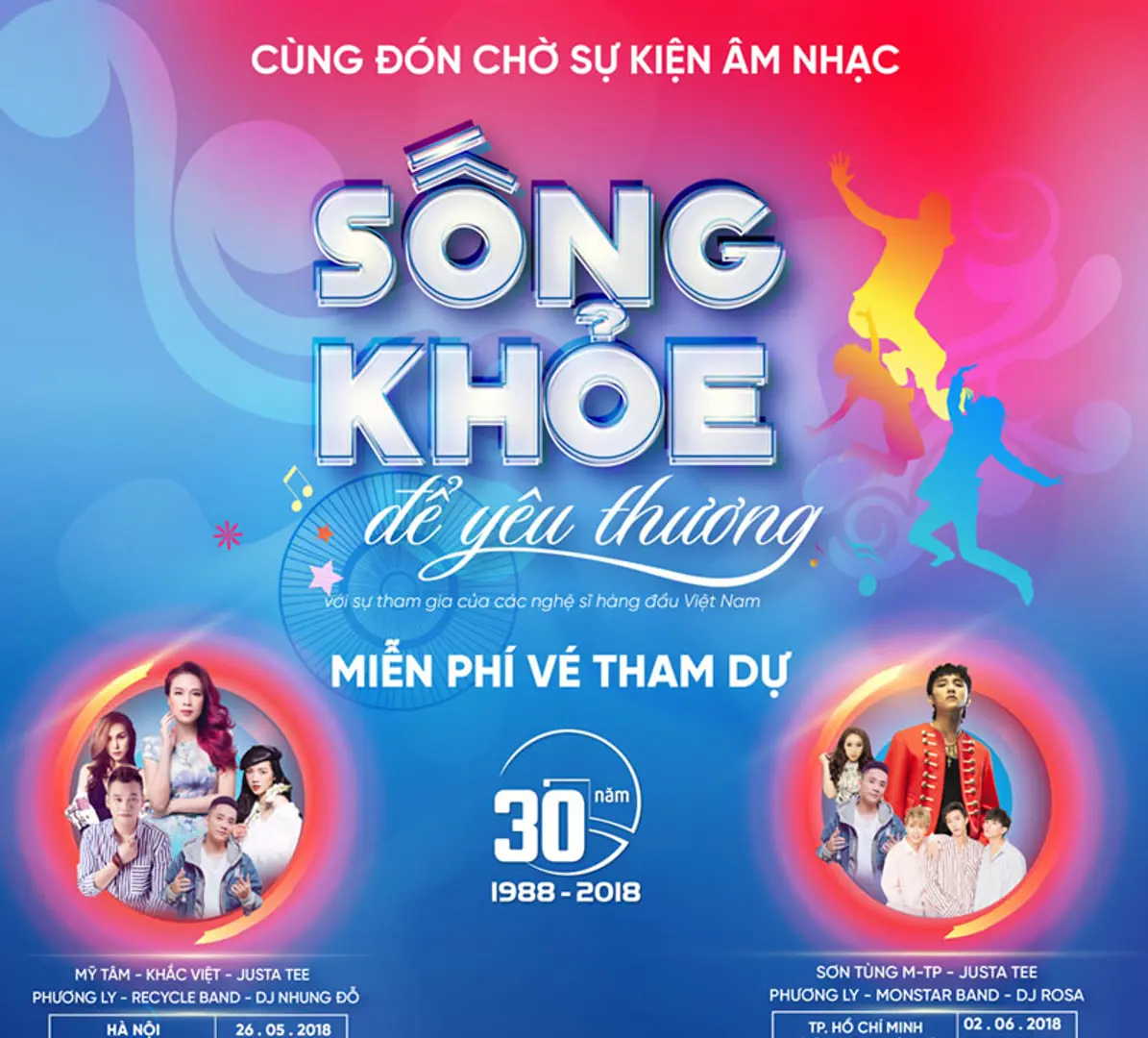 “Sống Khỏe để yêu thương”: Sự kiện âm nhạc “bom tấn” đầu hè 2018