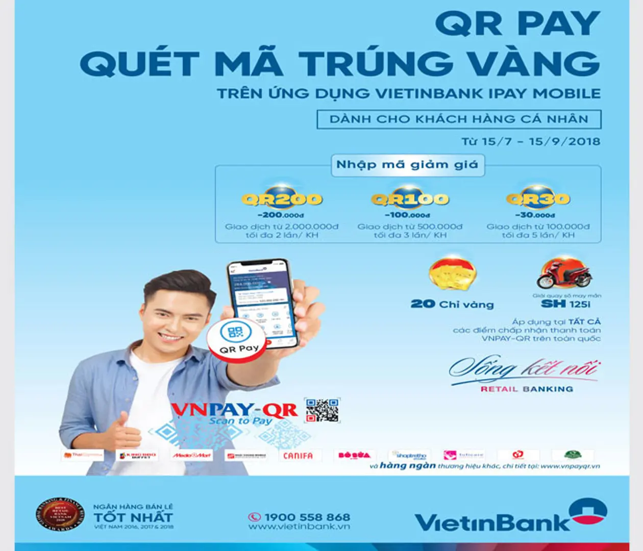 Cùng VietinBank iPay Mobile “QRPay, quét mã trúng vàng”