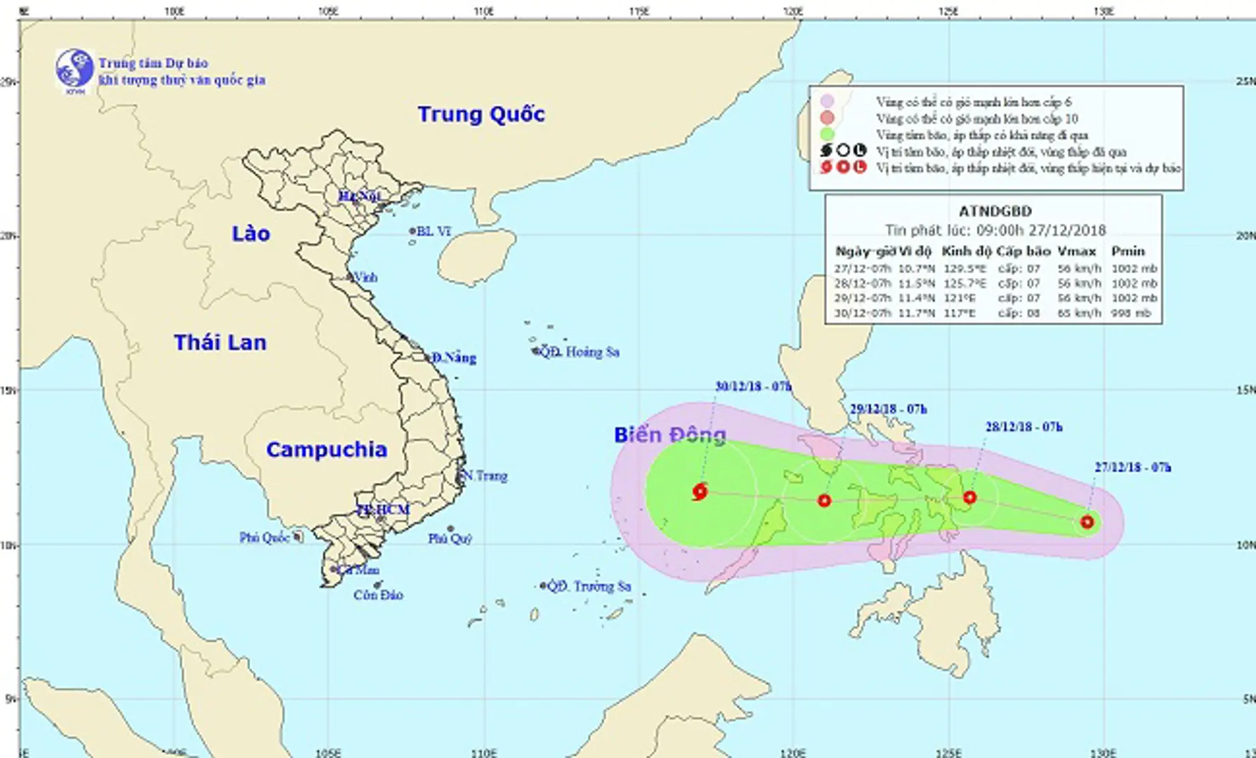 Cơn bão cuối cùng năm 2018 đang hình thành, các tỉnh Trung Bộ dự kiến mưa rất to