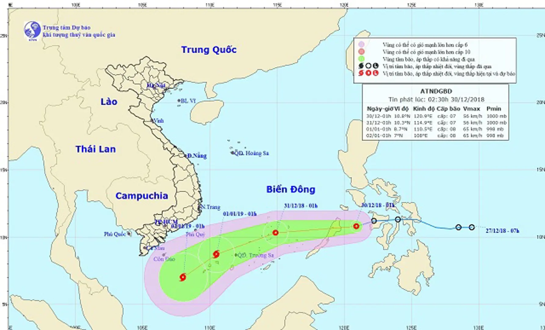 Chuyên gia khí tượng nhận định về đường đi và ảnh hưởng của cơn bão cuối năm 2018