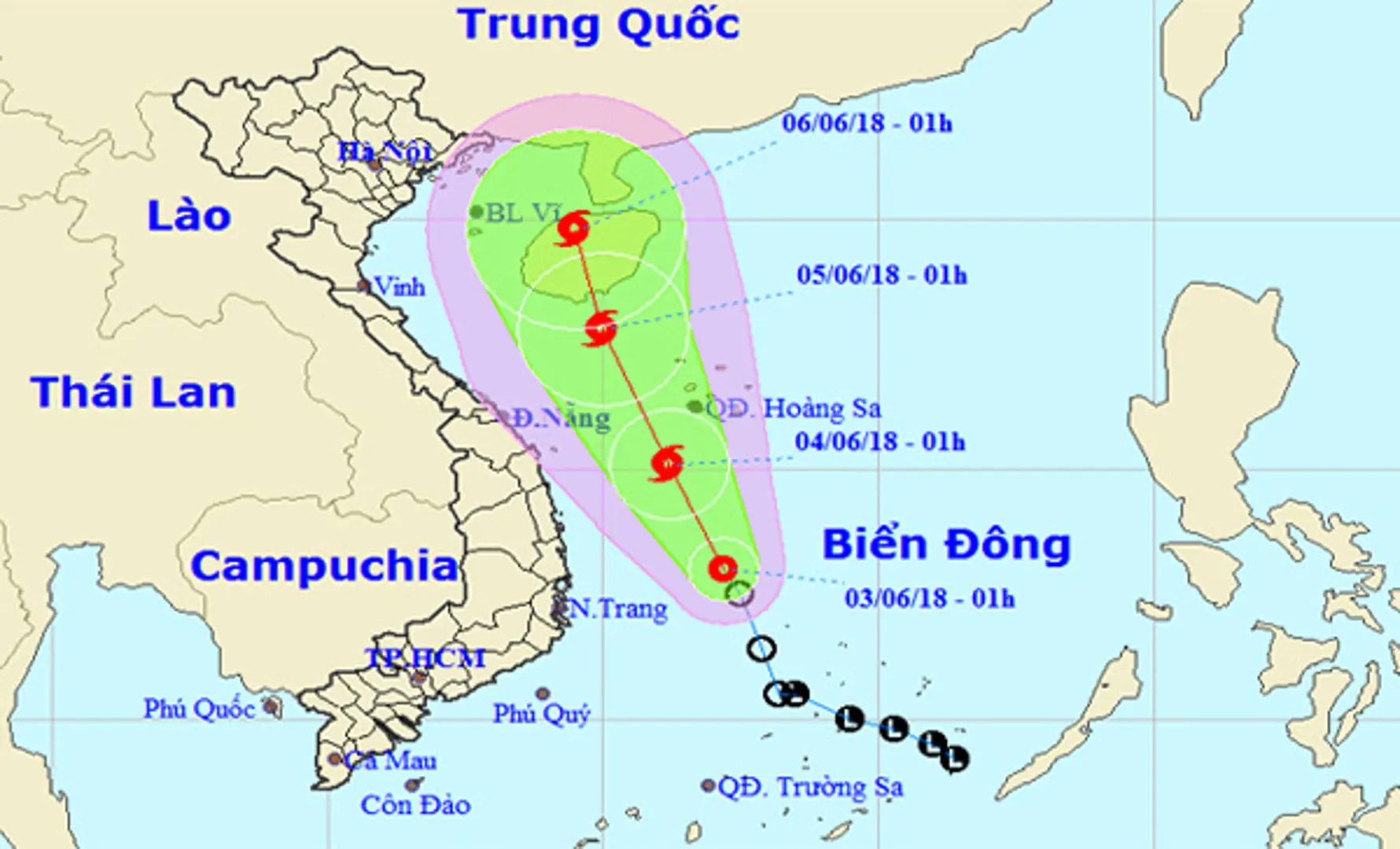 Bão cấp 10 đang dần hình thành, đi dọc bờ biển miền Trung