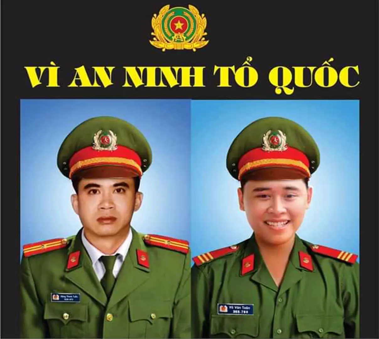 Thăng quân hàm vượt cấp cho 2 cán bộ, chiến sĩ Công an Đà Nẵng hy sinh