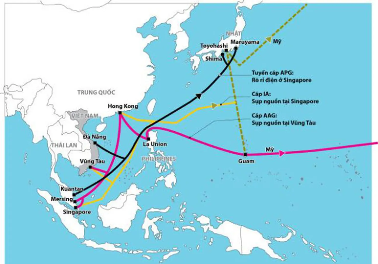 Cáp quang biển AAG được sửa xong trước tết