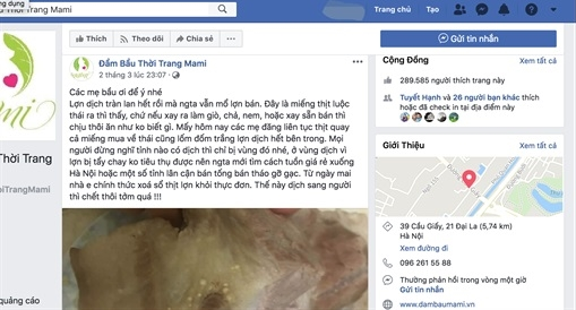 Đề nghị xử lý fanpage thông tin sai sự thật, gây hoang mang về dịch tả lợn châu Phi