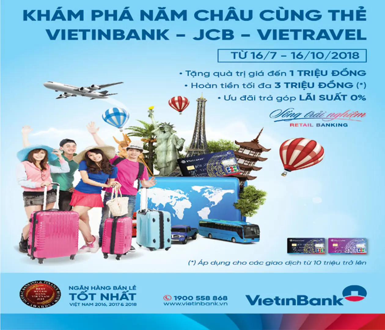 Khám phá năm châu cùng thẻ VietinBank - JCB - Vietravel