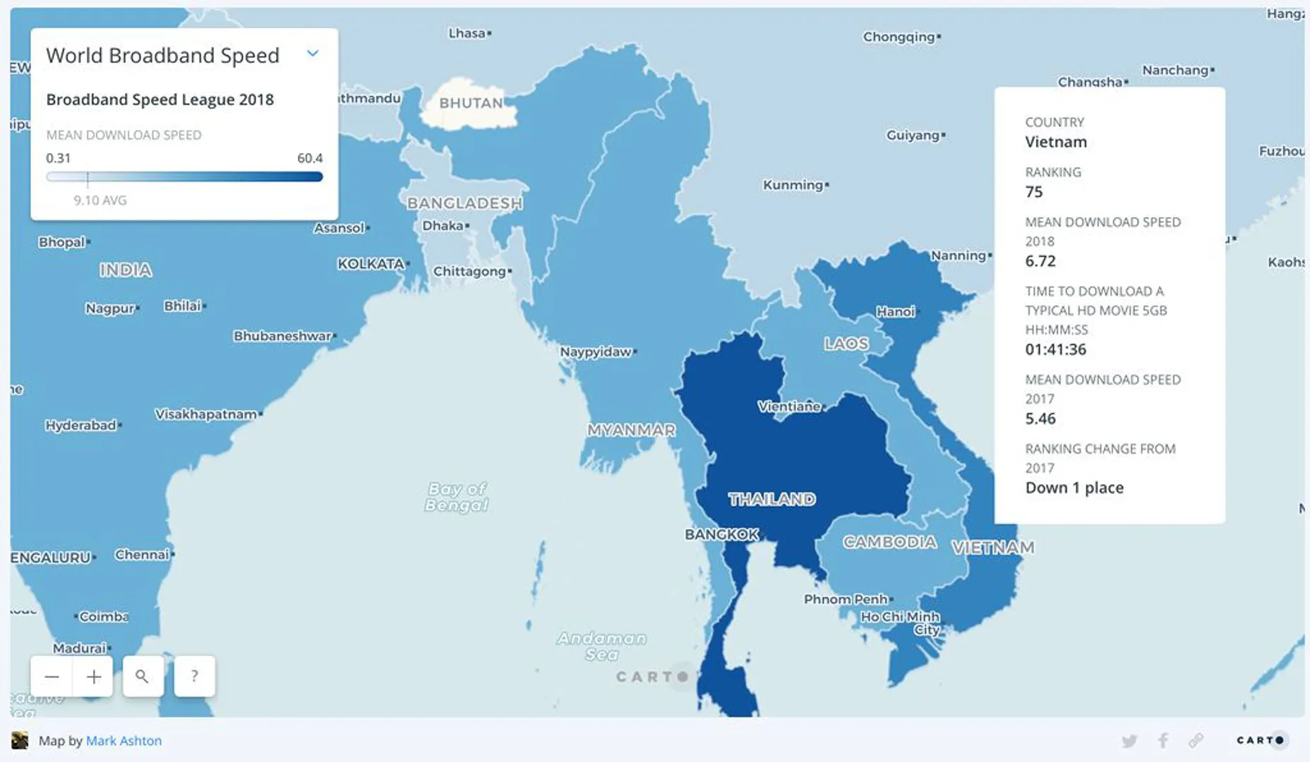 Tốc độ Internet trung bình của Việt Nam đứng thứ 75 thế giới