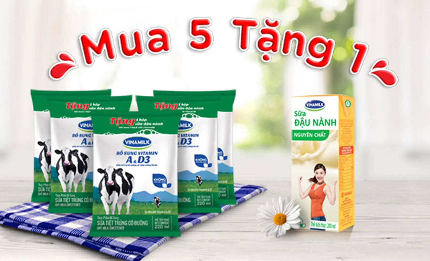 Tặng sữa đậu nành khi mua sữa Vinamilk