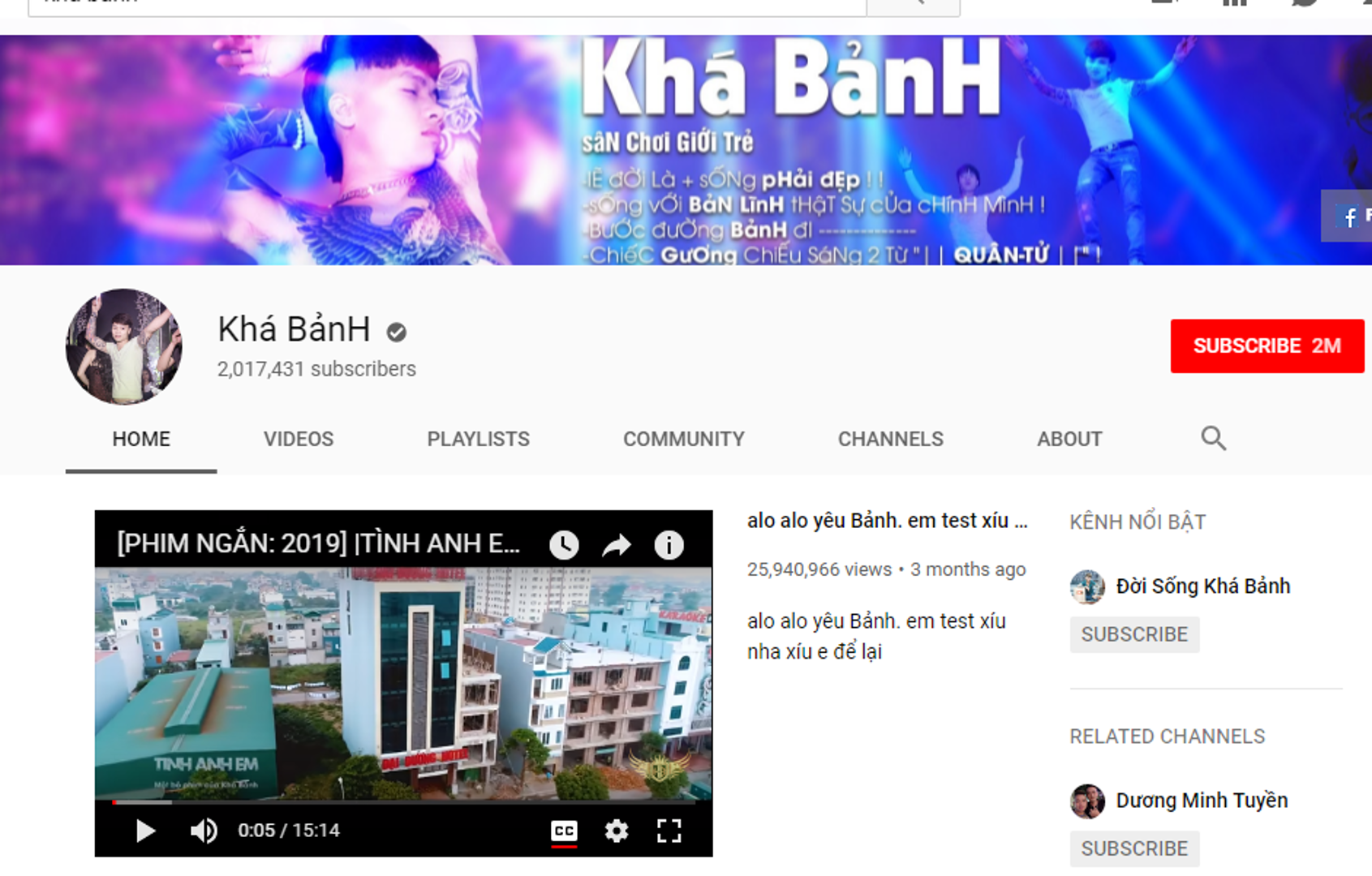 Yêu cầu hạ kênh Youtube của Khá "Bảnh"