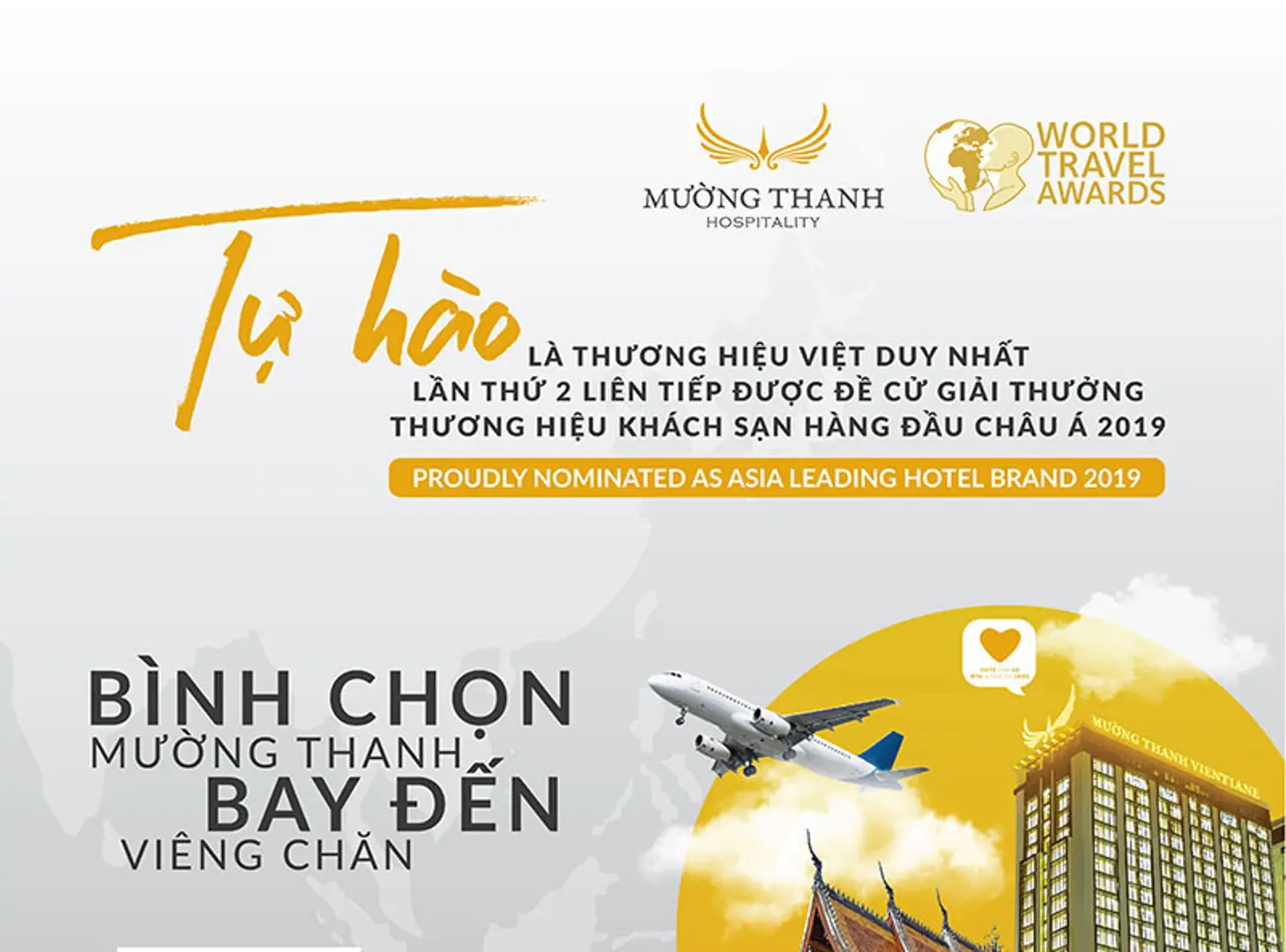 Bình chọn cho Mường Thanh tại WTA - Cơ hội bay tới Viêng Chăn