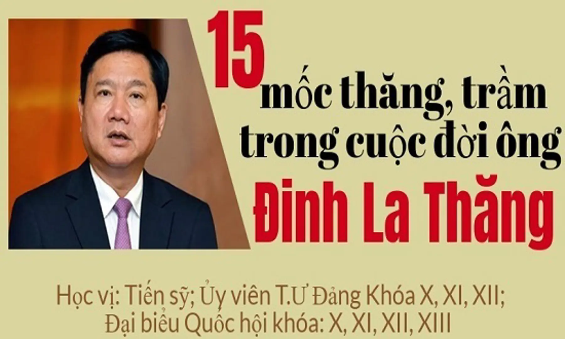 [Infographics]: 15 mốc thăng, trầm trong cuộc đời ông Đinh La Thăng