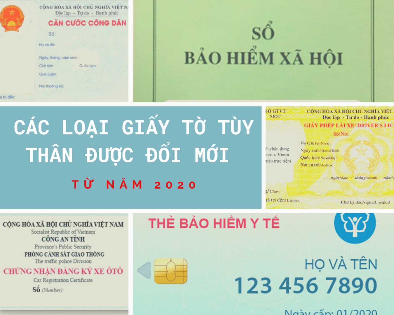 [Infographic] Các loại giấy tờ tùy thân được đổi mới từ năm 2020