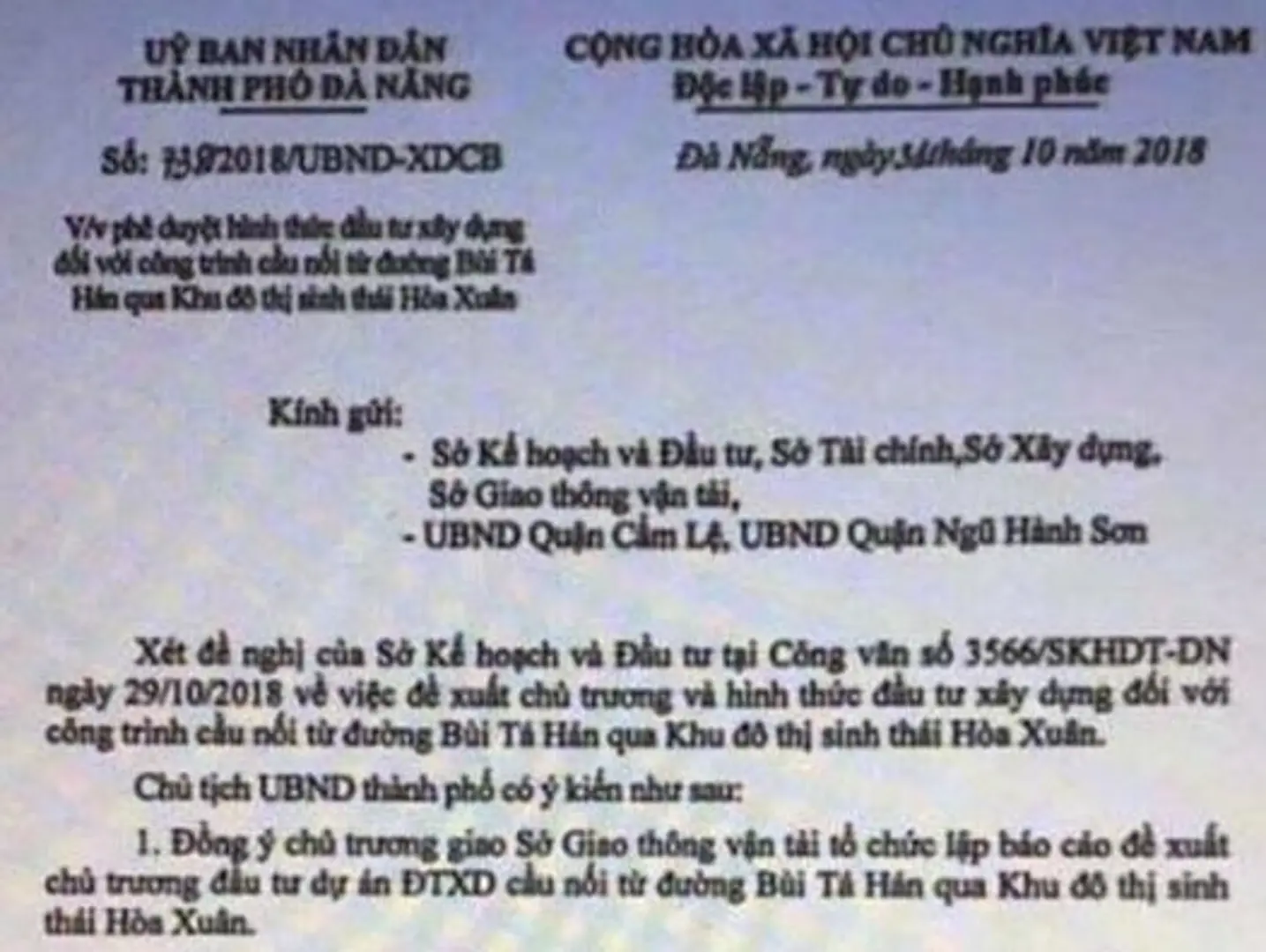 Giả mạo văn bản của Chủ tịch UBND TP Đà Nẵng để tạo "sốt đất"