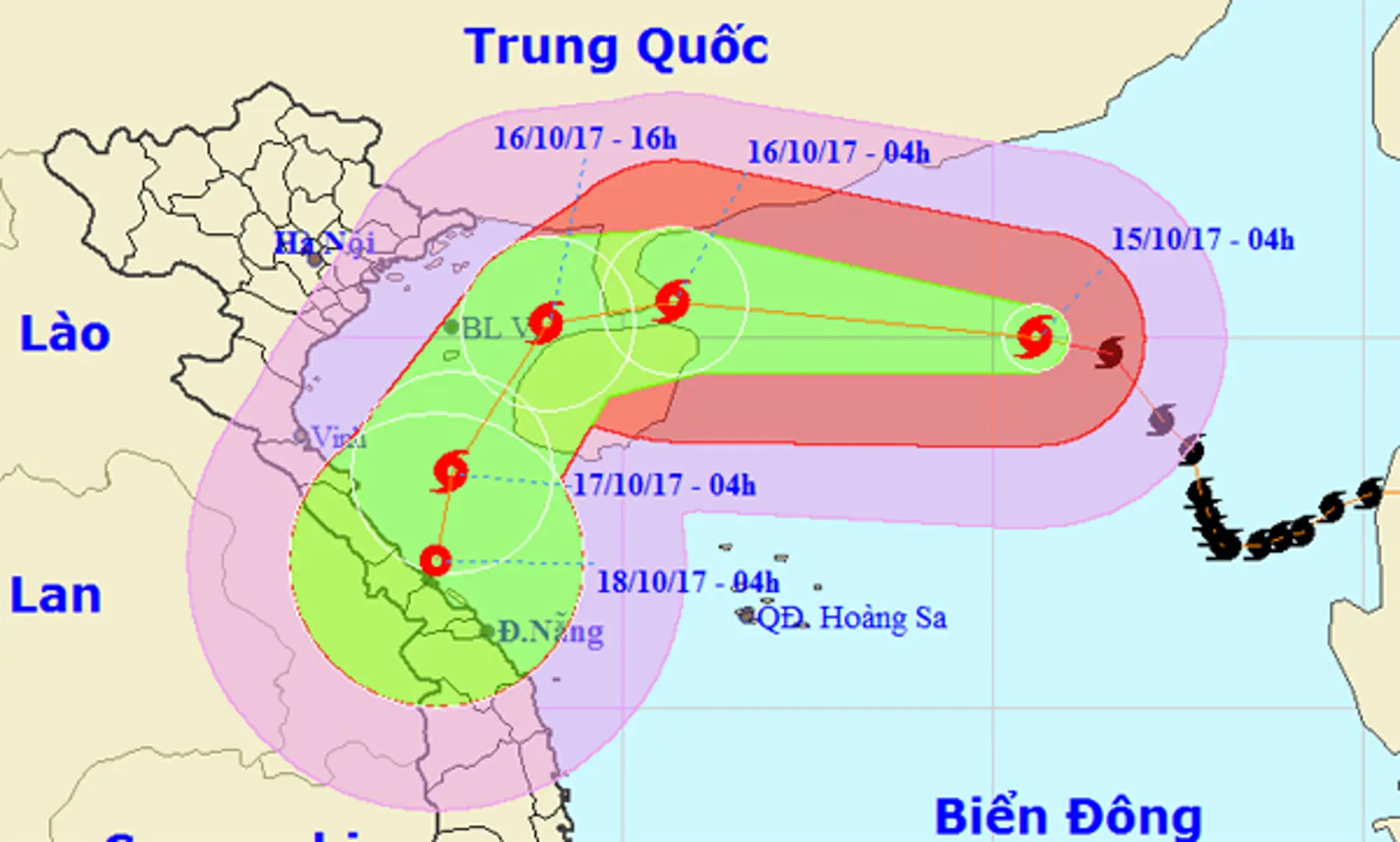 Bão số 11 diễn biến phức tạp, liên tục mạnh lên trên Biển Đông