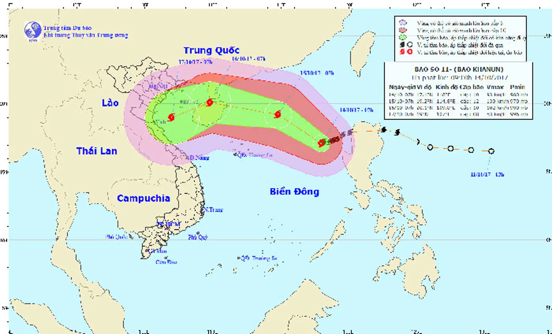 Bão Khanun có dấu hiệu mạnh lên