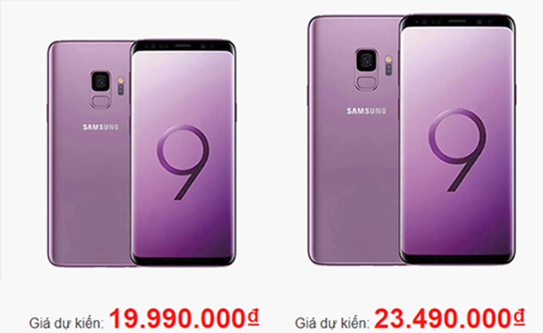 Giá Galaxy S9 tại Việt Nam sẽ khoảng 20 triệu đồng