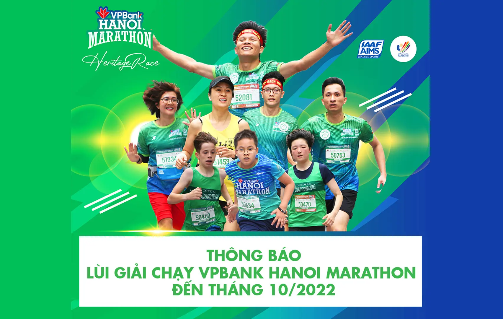 Lùi giải chạy VPBank Hanoi Marathon sang tháng 10/2022