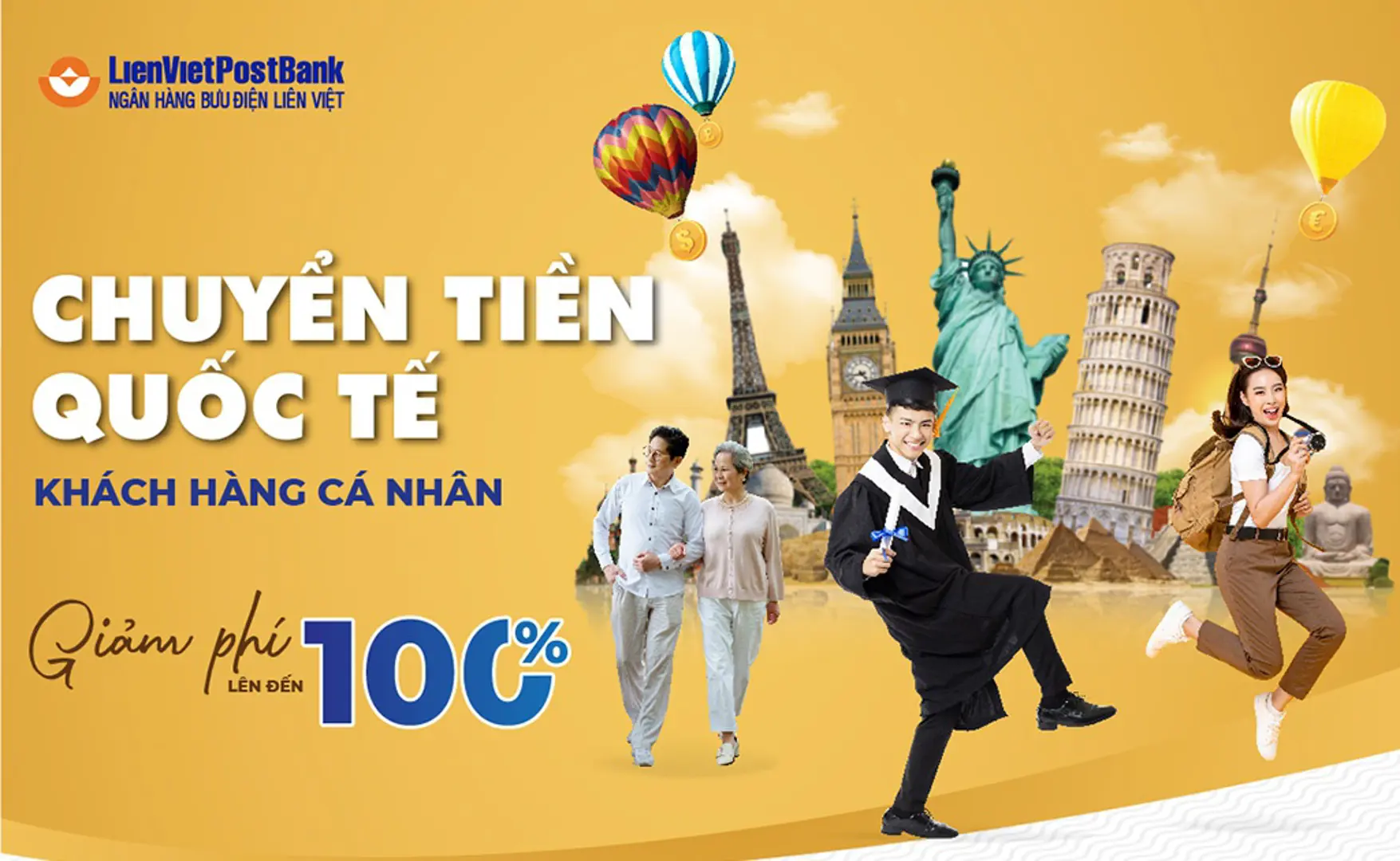 LienVietPostBank giảm phí lên đến 100% dịch vụ chuyển tiền quốc tế