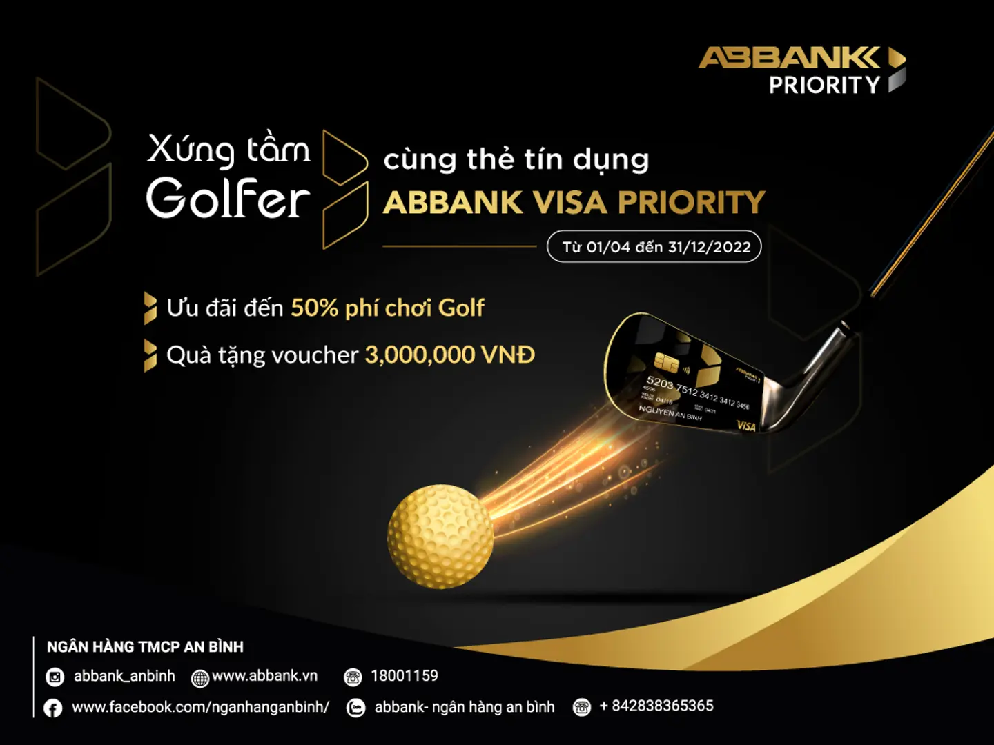  Xứng tầm Golfer cùng thẻ tín dụng  ABBANK Visa Priority