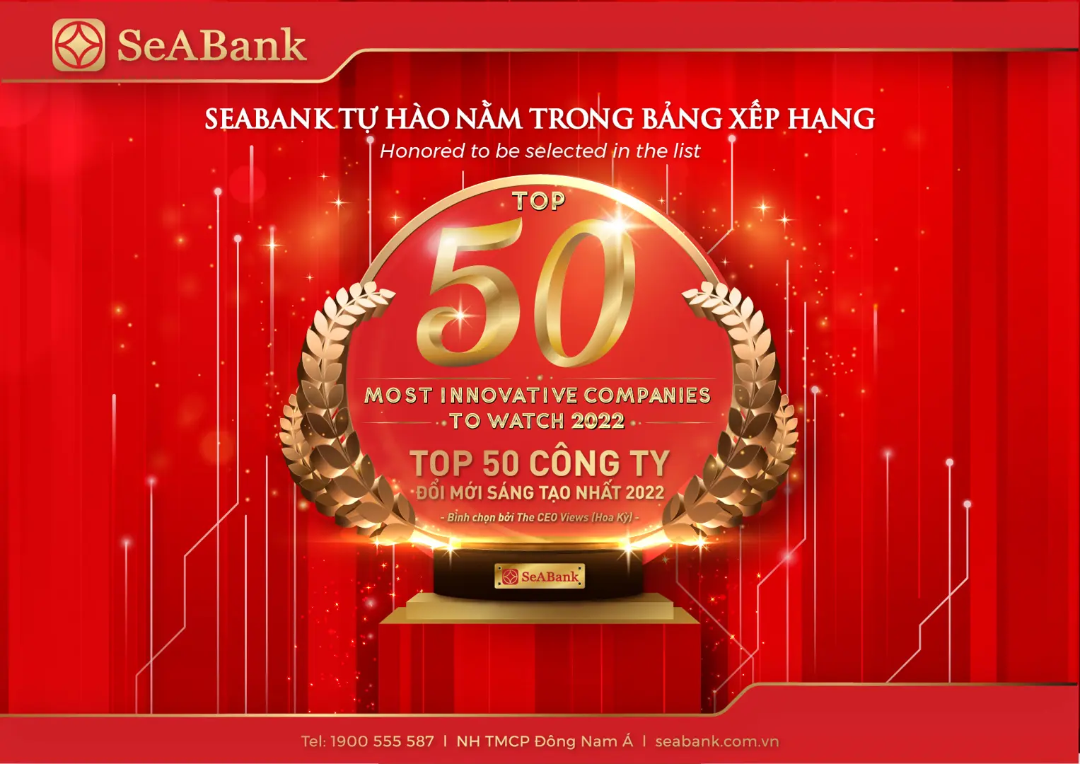 SeABank được vinh danh trong “Top 50 Công ty đổi mới sáng tạo nhất 2022”  