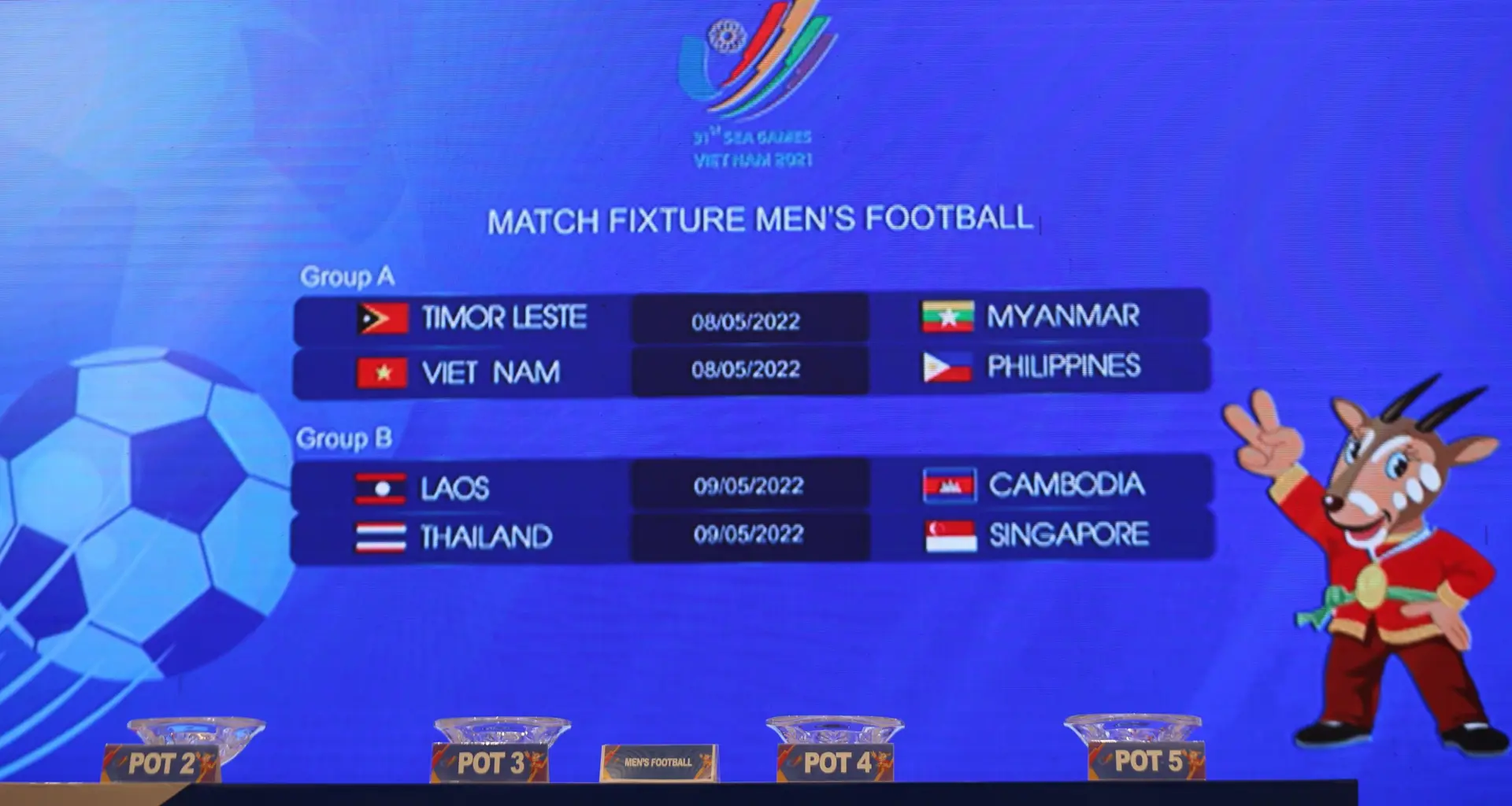 Bốc thăm môn bóng đá nam SEA Games 31: Việt Nam cùng bảng Indonesia, Myanmar