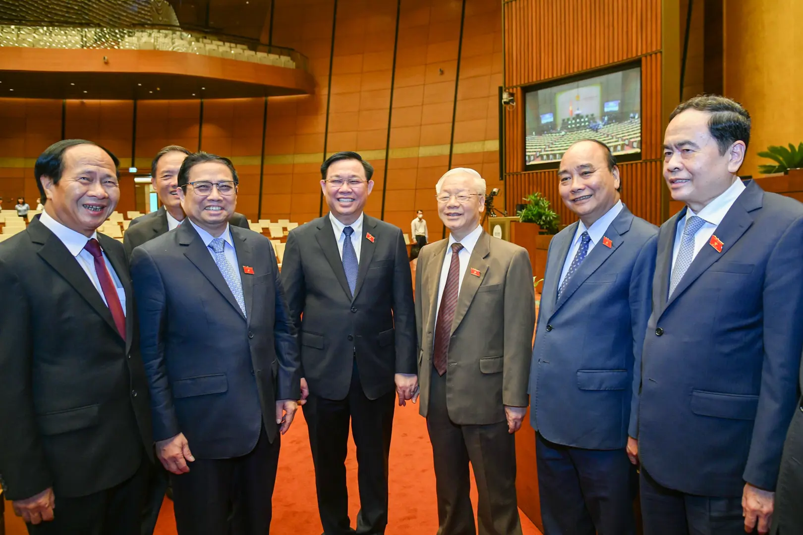 Lãnh đạo Đảng, Nhà nước, nguyên lãnh đạo Đảng, Nhà nước tham dự phiên khai mạc Kỳ họp thứ 3, Quốc hội khóa XV. Ảnh: Quochoi.vn