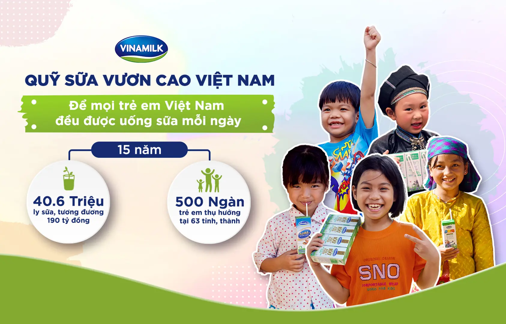 Quỹ sữa Vươn cao Việt Nam và Vinamilk khởi động hành trình năm thứ 15