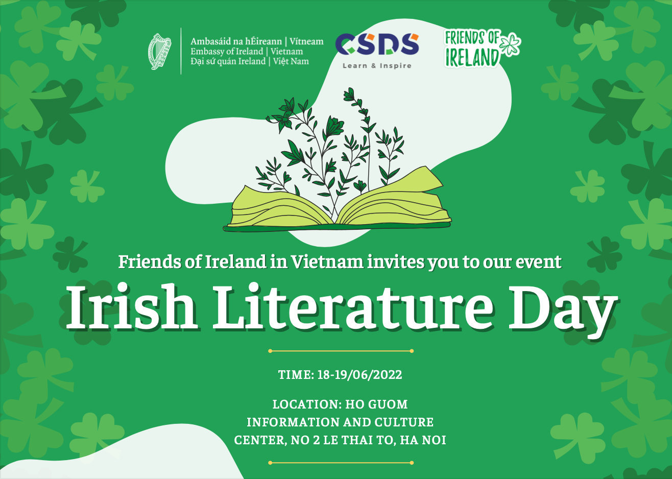Ngày Văn học Ireland và ra mắt sách nói "Người Dublin" tại Hà Nội