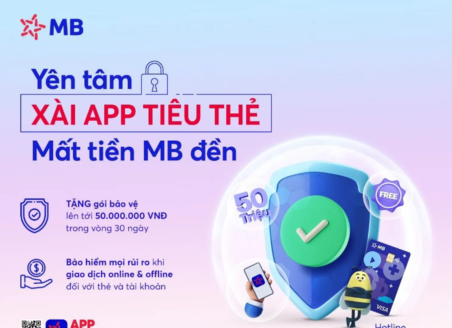 MB kích hoạt gói bảo vệ 50 triệu đồng trong 30 ngày cho khách hàng 