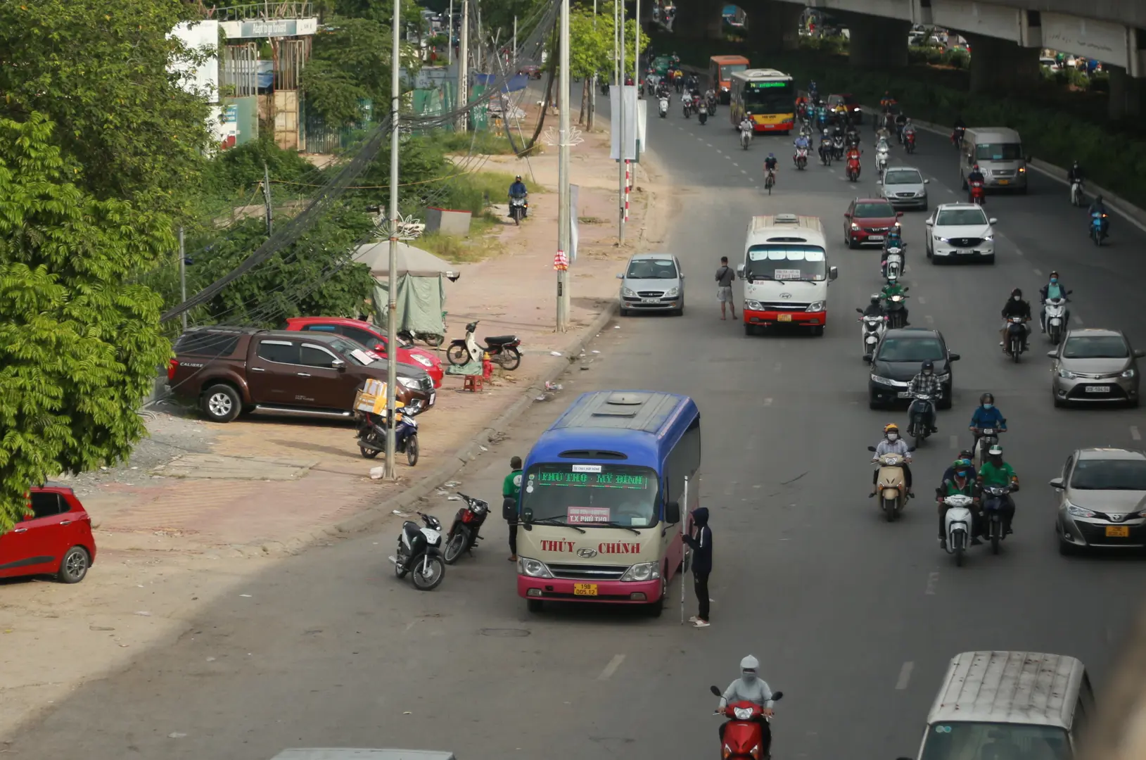 Nhà xe Thủy Chính đã bỏ 298/300 lượt chuyến đăng ký tại bến Mỹ Đình. Ảnh: Phạm Công