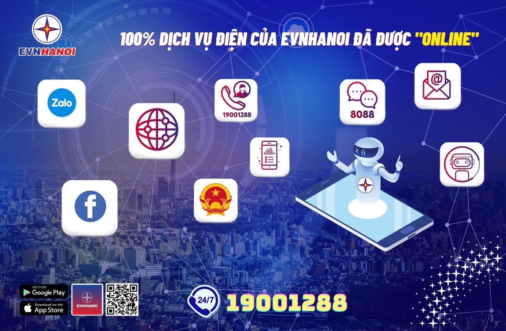 Cung cấp 100% dịch vụ điện trực tuyến, EVNHANOI hiện thực hóa mô hình DN số