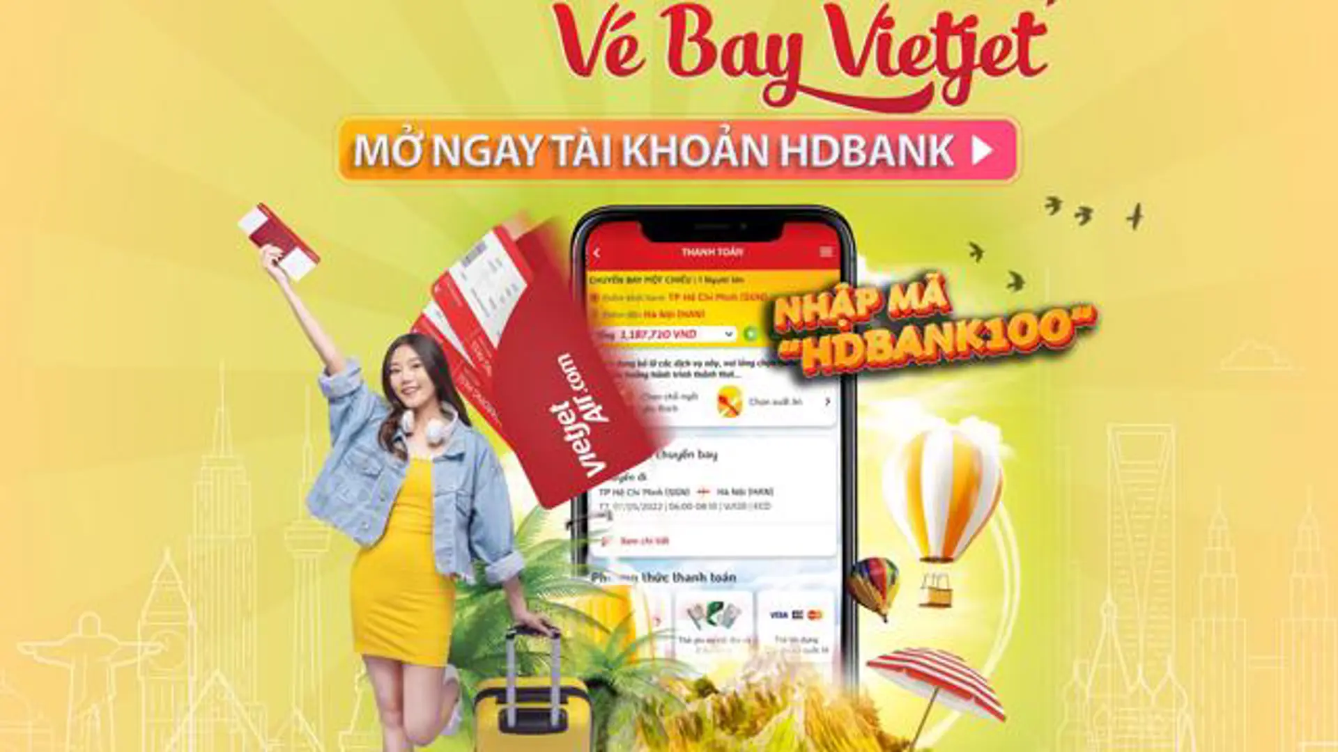 Cùng HDBank đặt vé máy bay giờ nào cũng rẻ