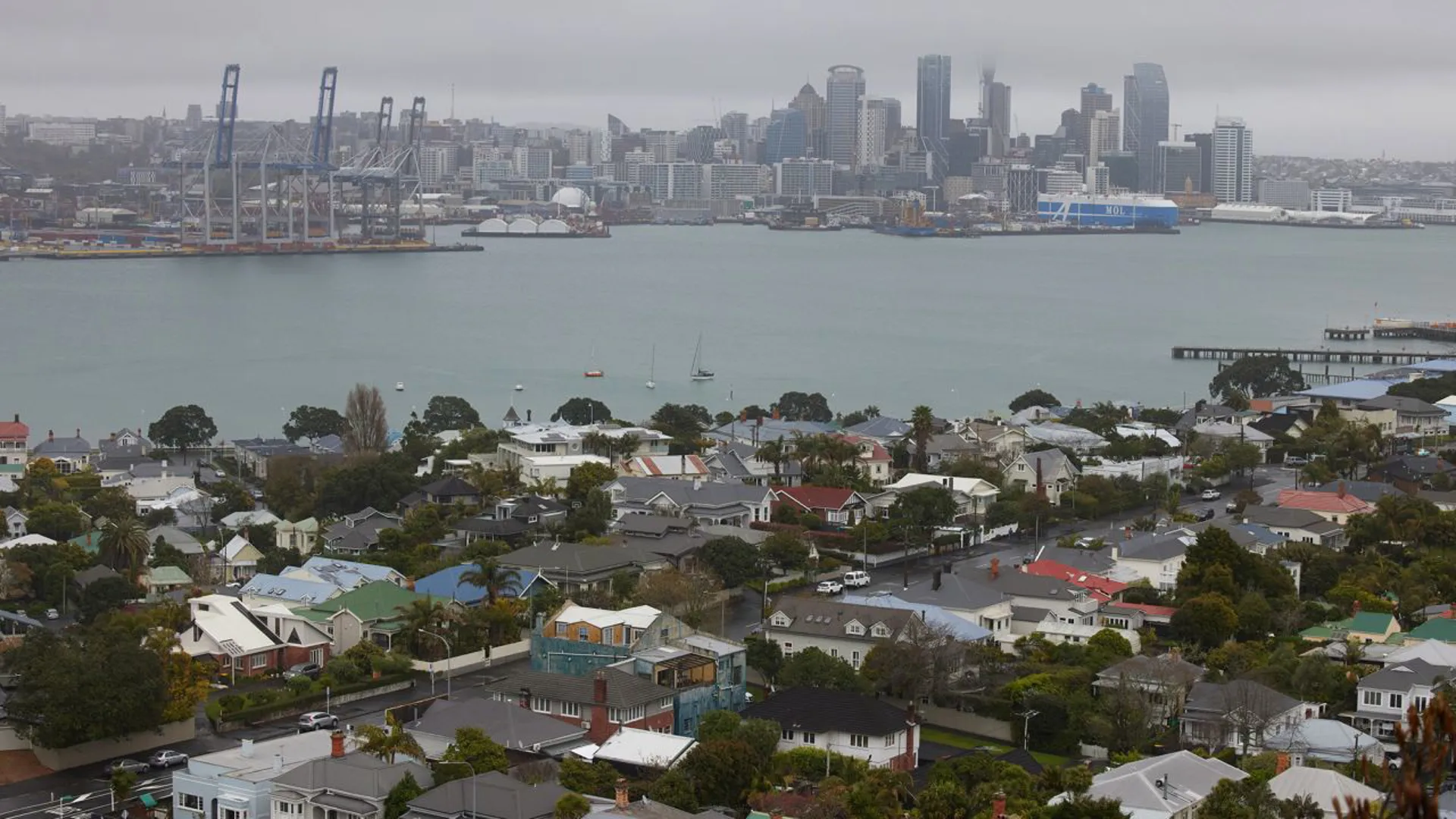 Những ngôi nhà ở vùng ngoại ô Devonport đối diện với khu thương mại trung tâm của Auckland, New Zealand. Ảnh: CNN