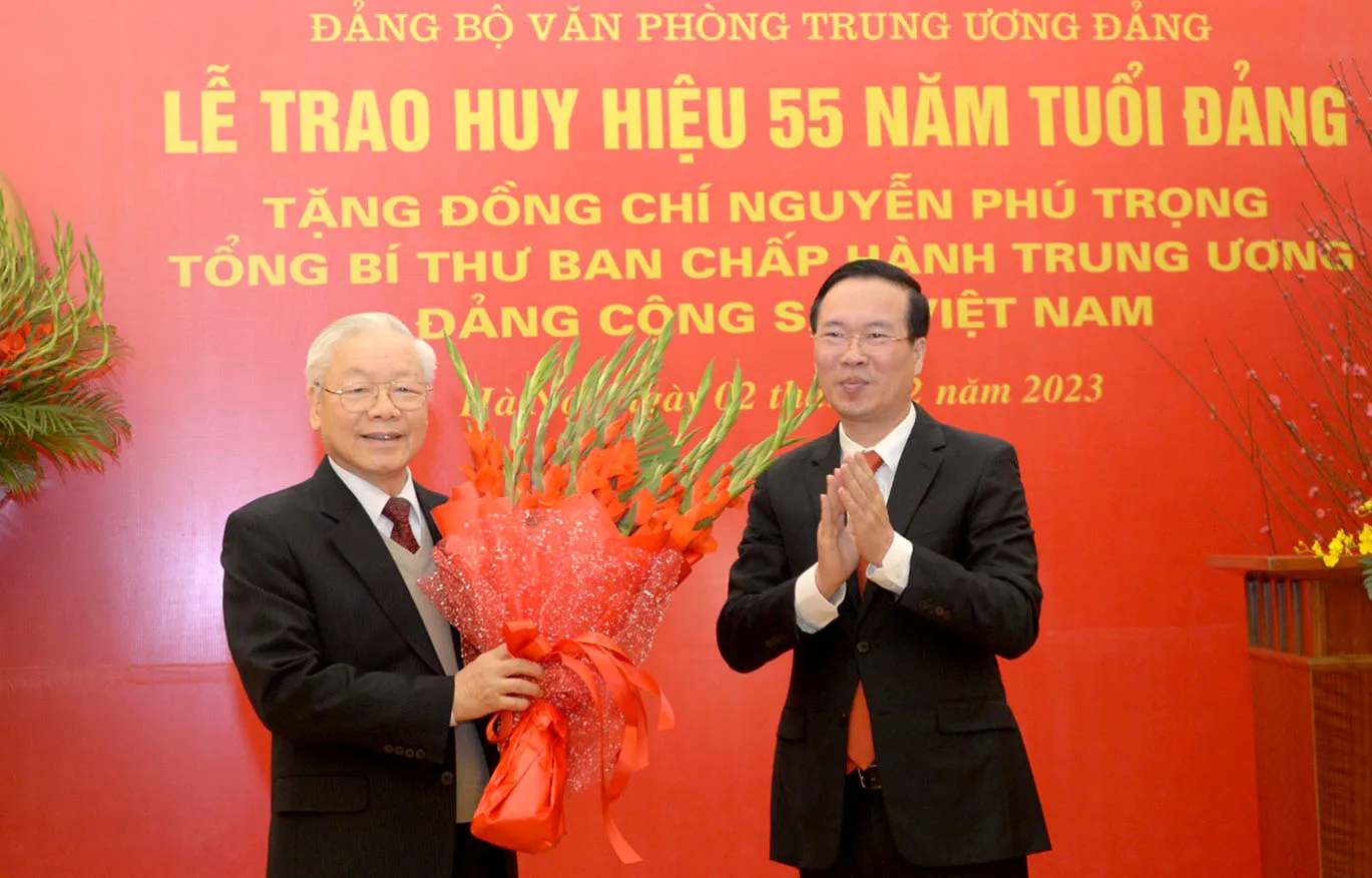 Phát biểu của Tổng Bí thư tại Lễ nhận Huy hiệu 55 năm tuổi Đảng