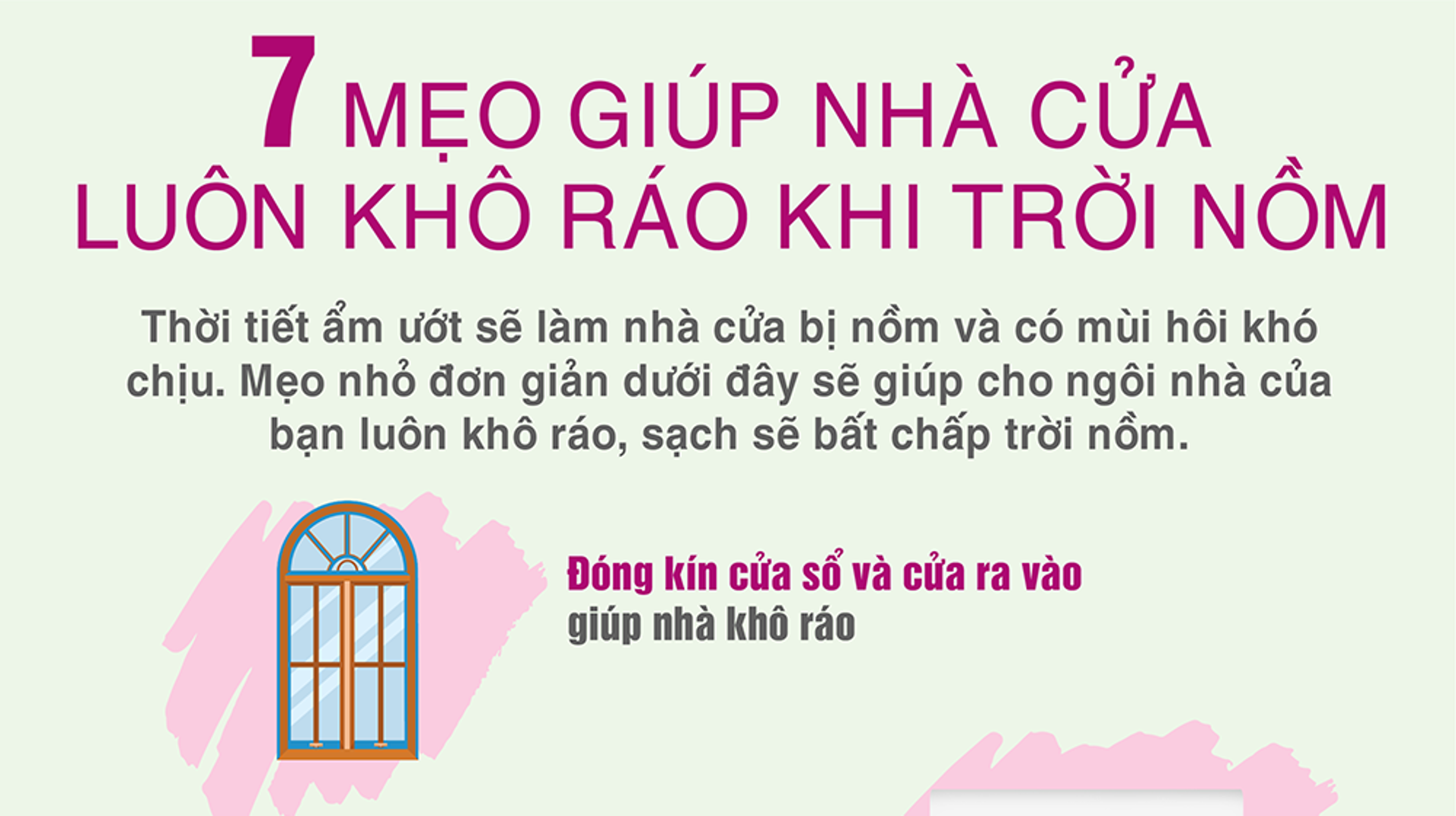 7 mẹo giúp nhà cửa luôn khô ráo khi trời nồm ẩm