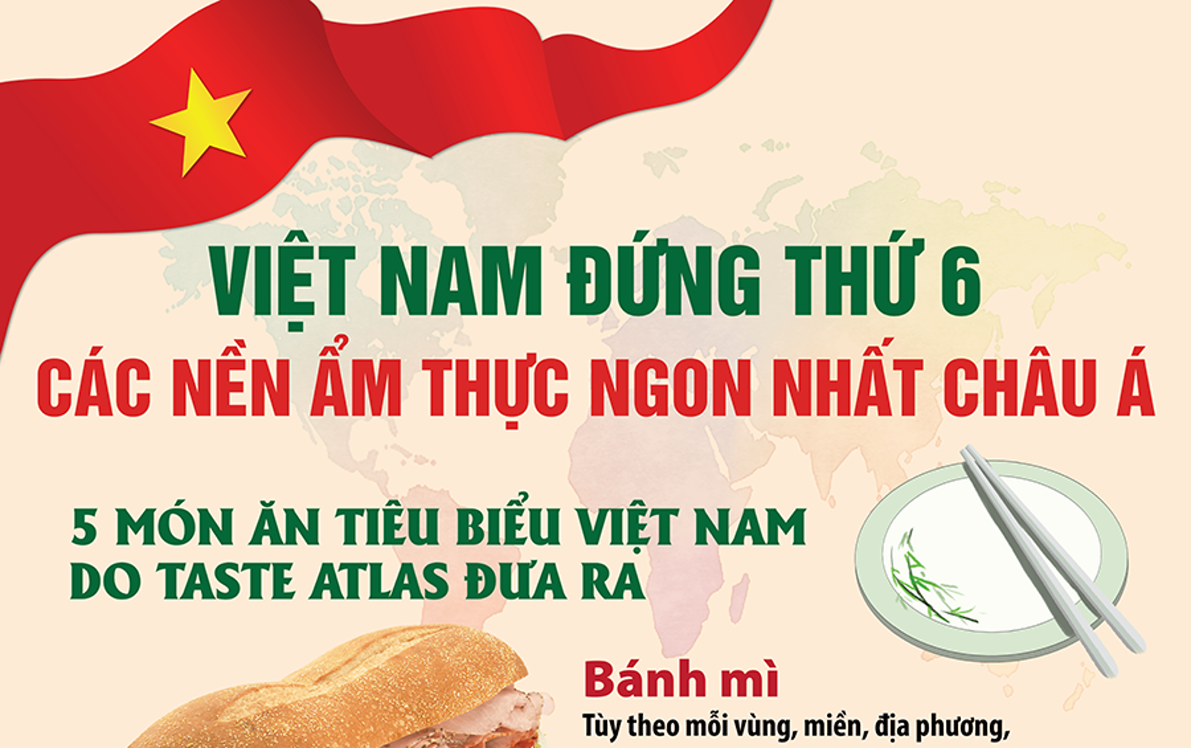 Việt Nam đứng thứ 6 các nền ẩm thực ngon nhất châu Á