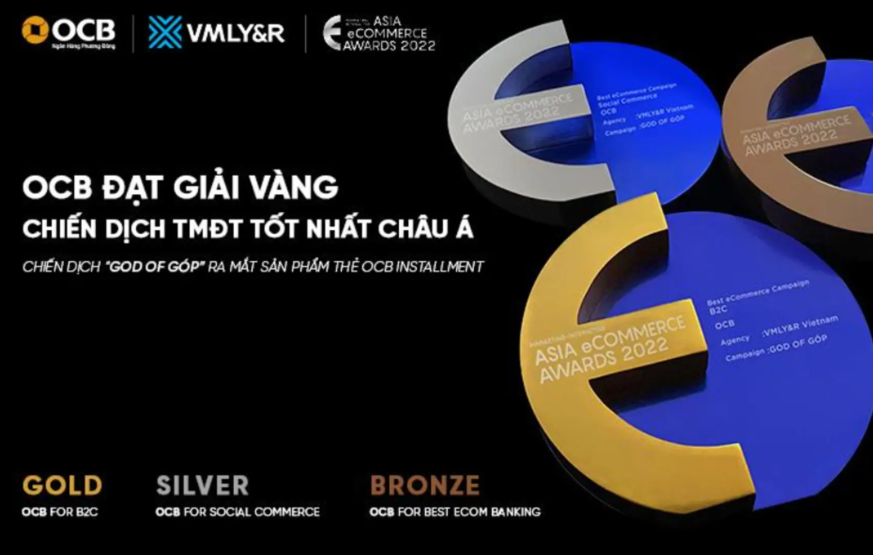 Thẻ OCB nhận giải Vàng Best eCommerce Campaign - The Asia eCommercse Award