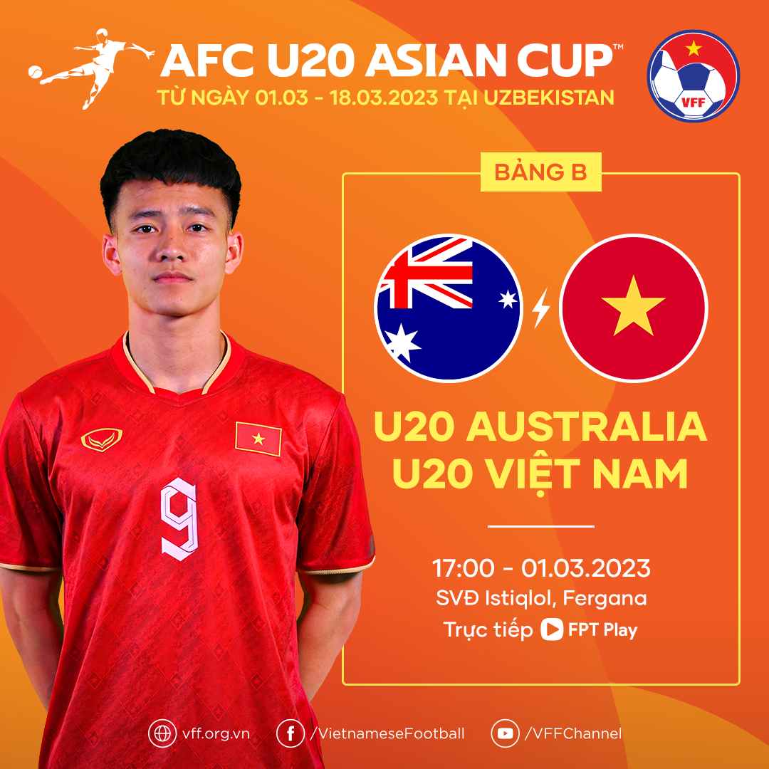 Xem trực tiếp U20 Việt Nam vs U20 Australia, 17h00 ngày 1/3 trên kênh nào?