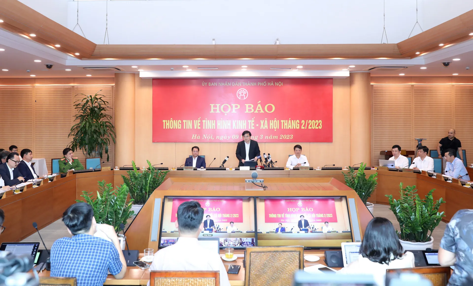 Quang cảnh buổi họp báo. Ảnh: Lê Hải