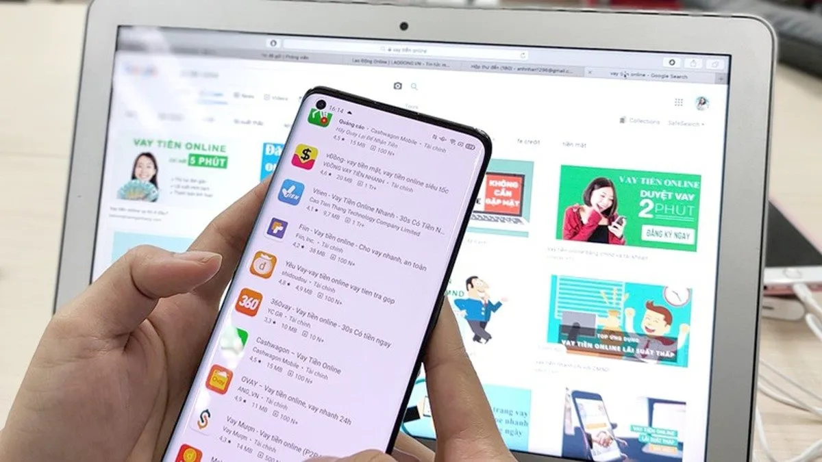 Vay tiền qua app với những chiêu trò khiến người nhẹ dạ phải đối mặt nhiều hệ lụy. Ảnh: Nguyễn Phượng
