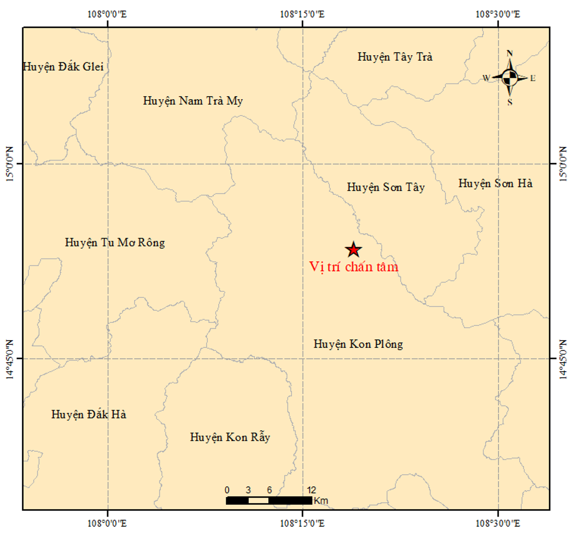 Động đất liên tục xảy ra tại Kon Tum và Biển Đông 