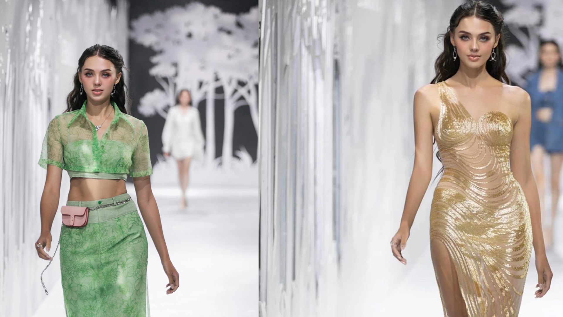 Thân hình quyến rũ của vợ thủ môn Bùi Tiến Dũng trên sàn catwalk