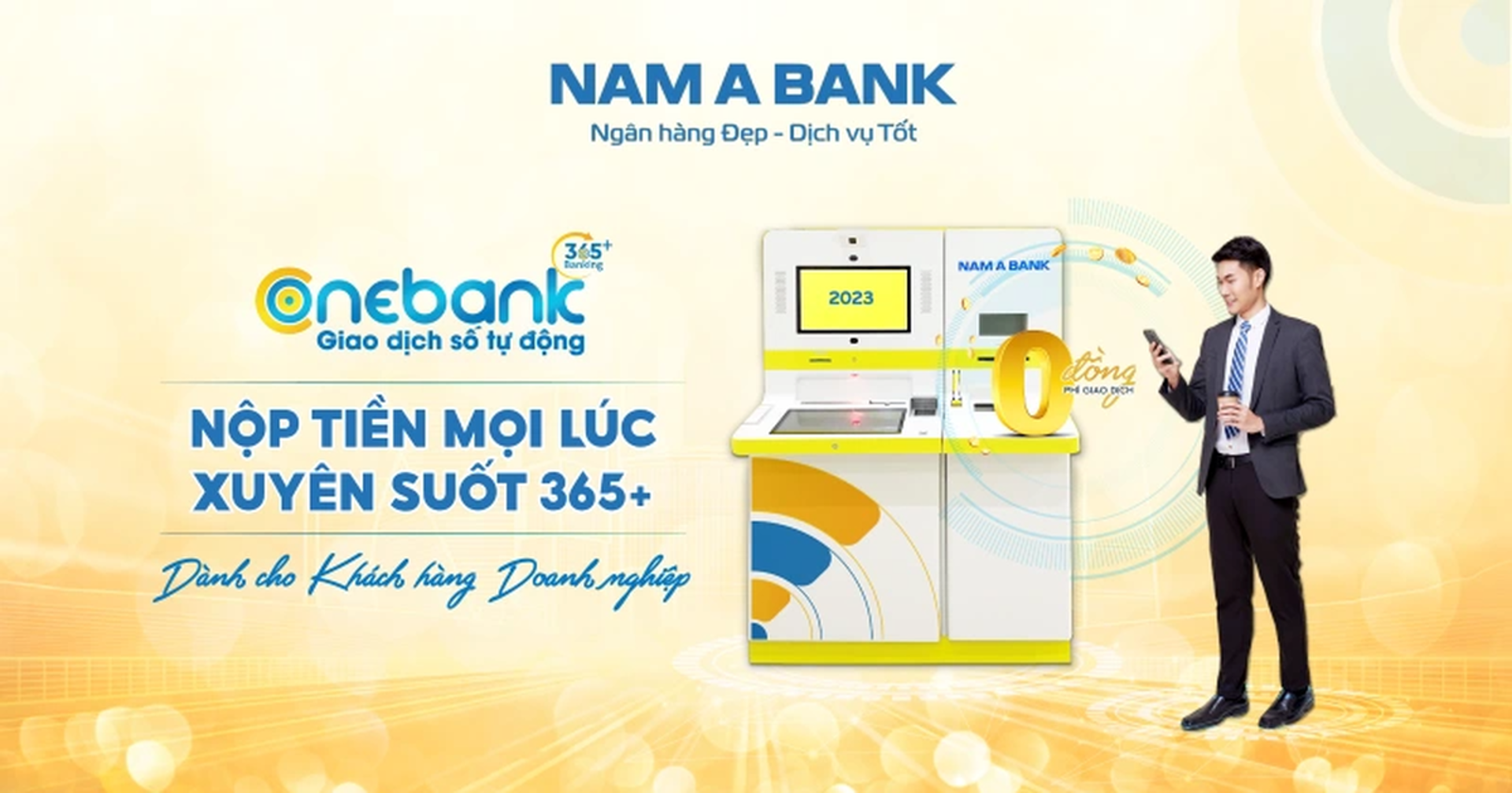 Khách hàng doanh nghiệp có thể nộp tiền nhanh tại điểm giao dịch số ONEBANK