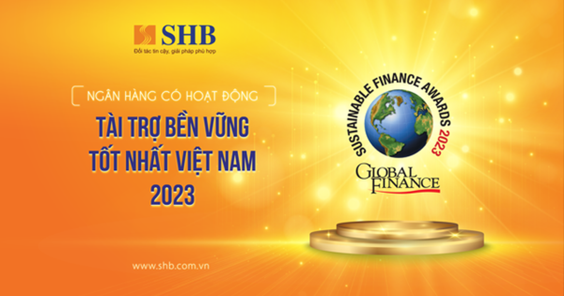 SHB - “Ngân hàng có hoạt động Tài trợ Bền vững tốt nhất” Việt Nam 2023