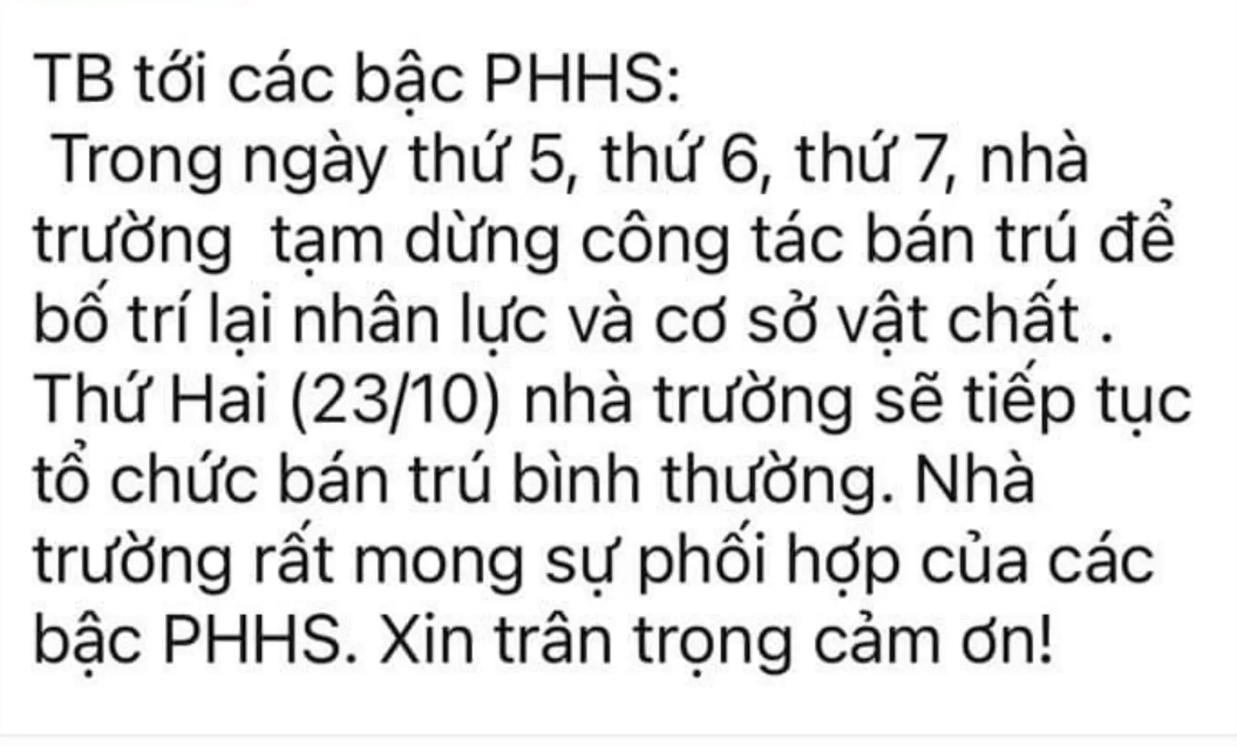 Thông báo mới nhất của Trường THCS Yên Nghĩa