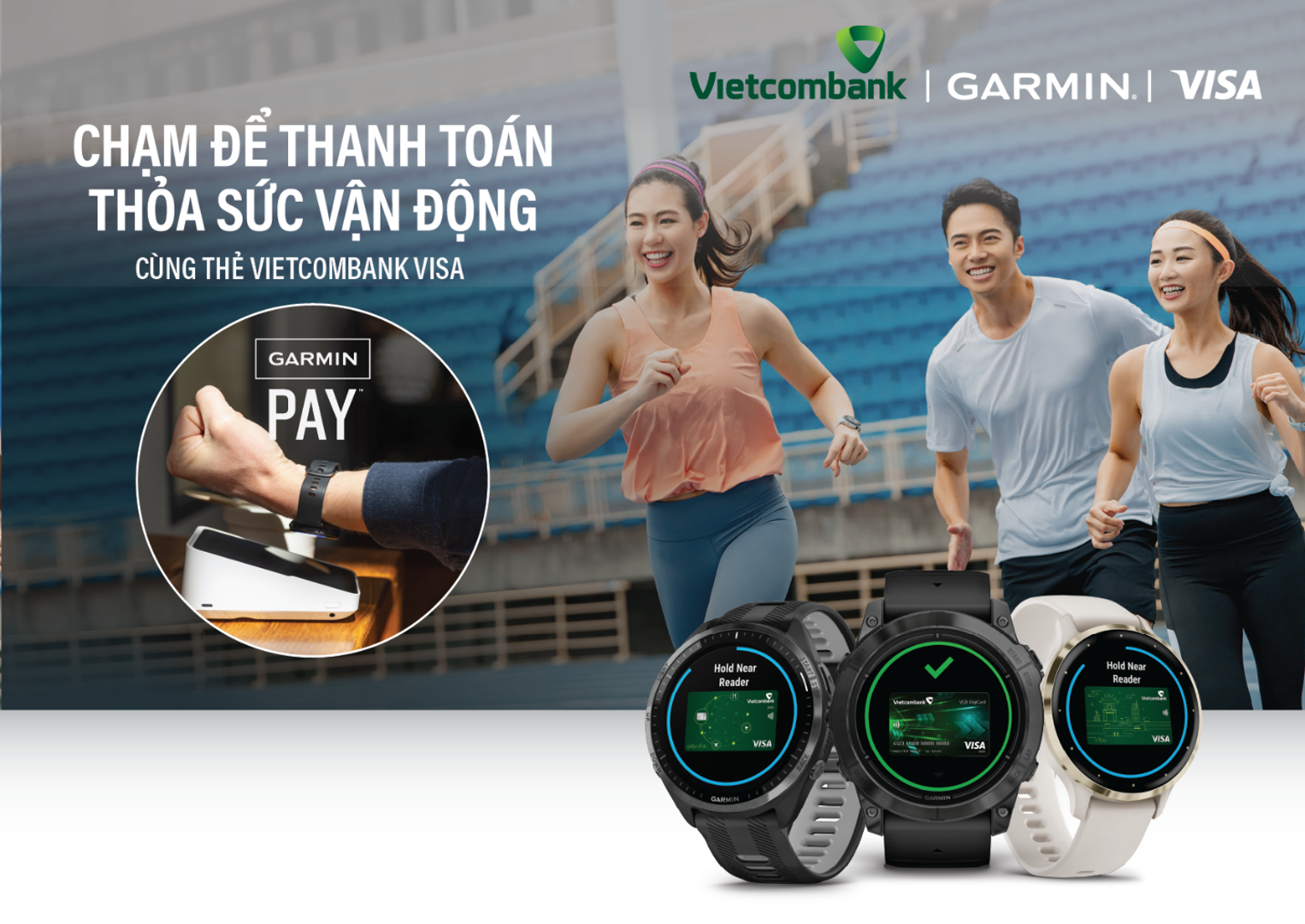 Vietcombank triển khai thanh toán một chạm Garmin pay cho thẻ Visa