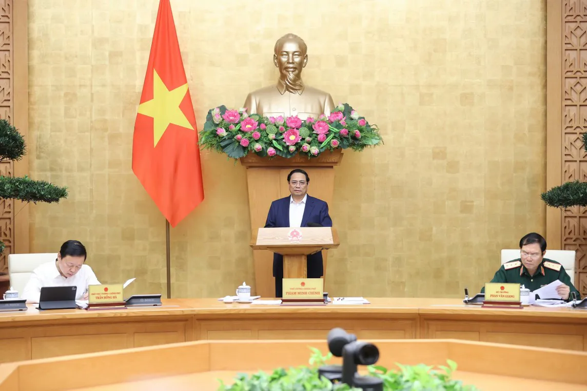 Thủ tướng Chính phủ Phạm Minh Chính phát biểu tại phiên họp. Ảnh: Dương Giang